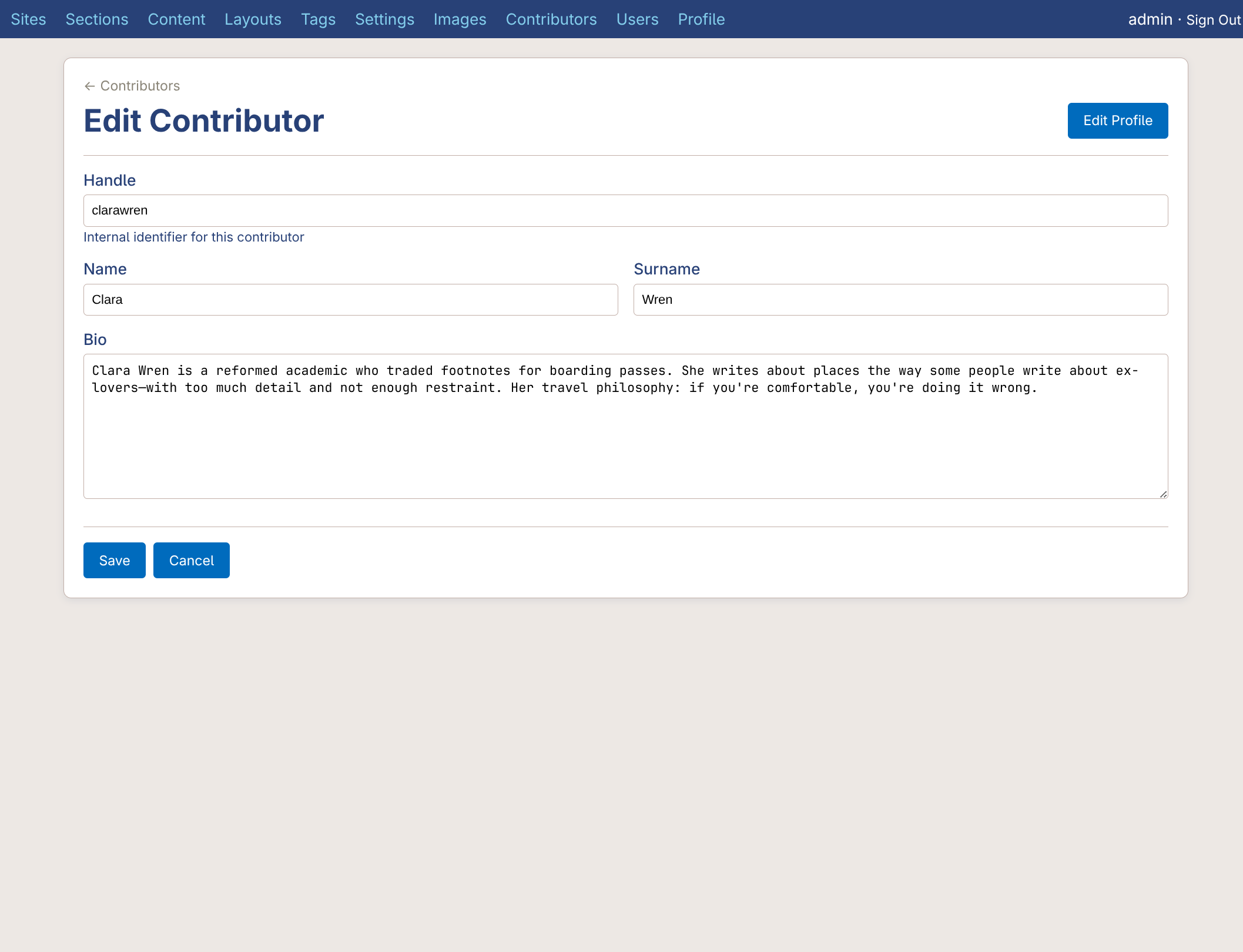 edit contributor