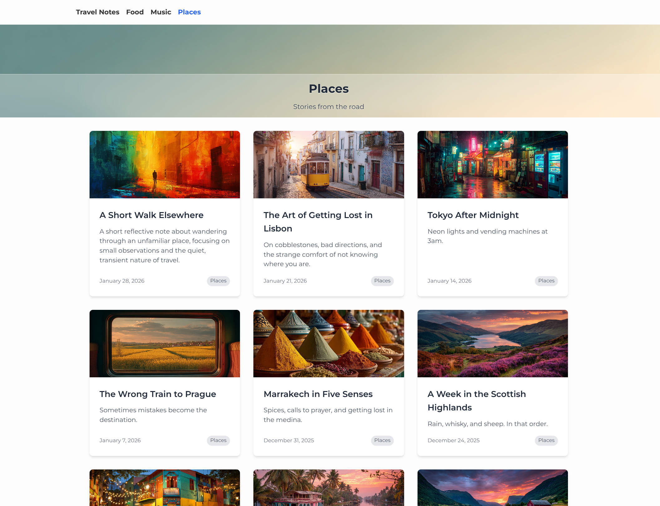 Clio section index page